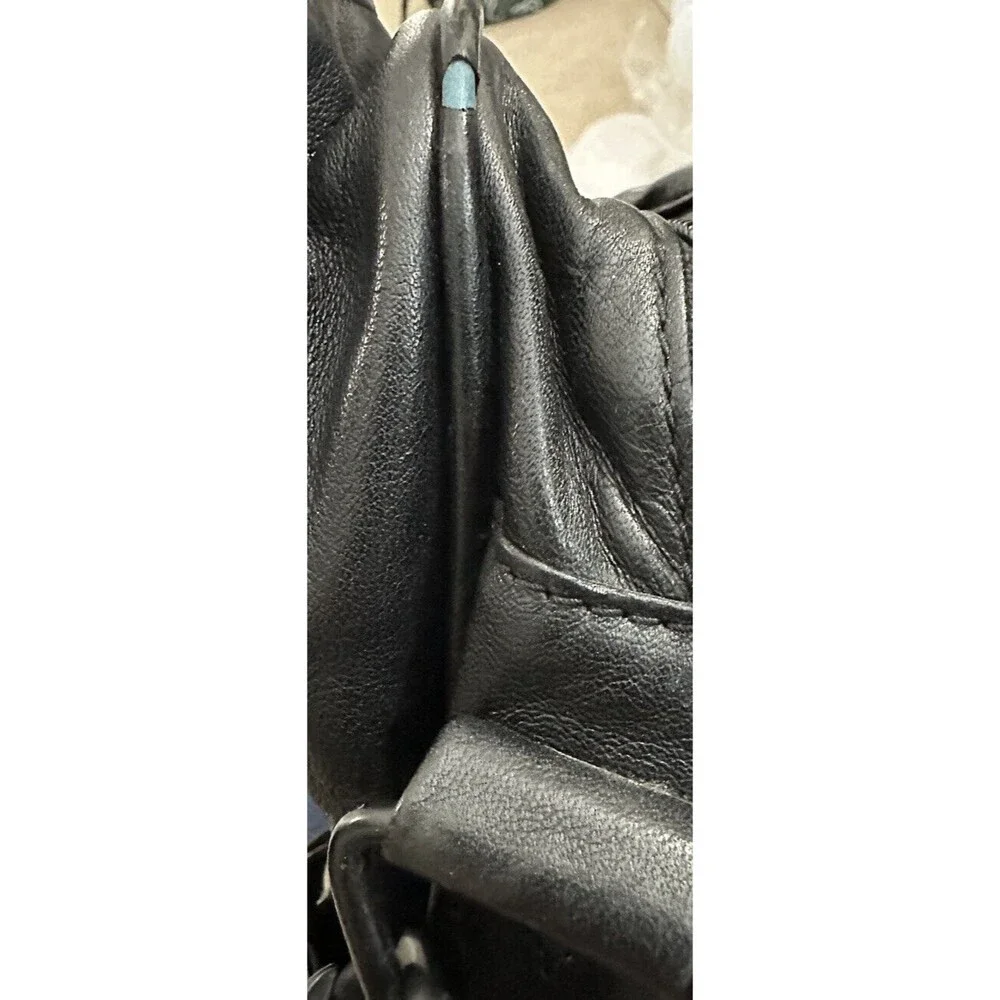 TUMI Black Leather Laptop Expandable Briefcase Pockets Shoulder Strap 9601D3